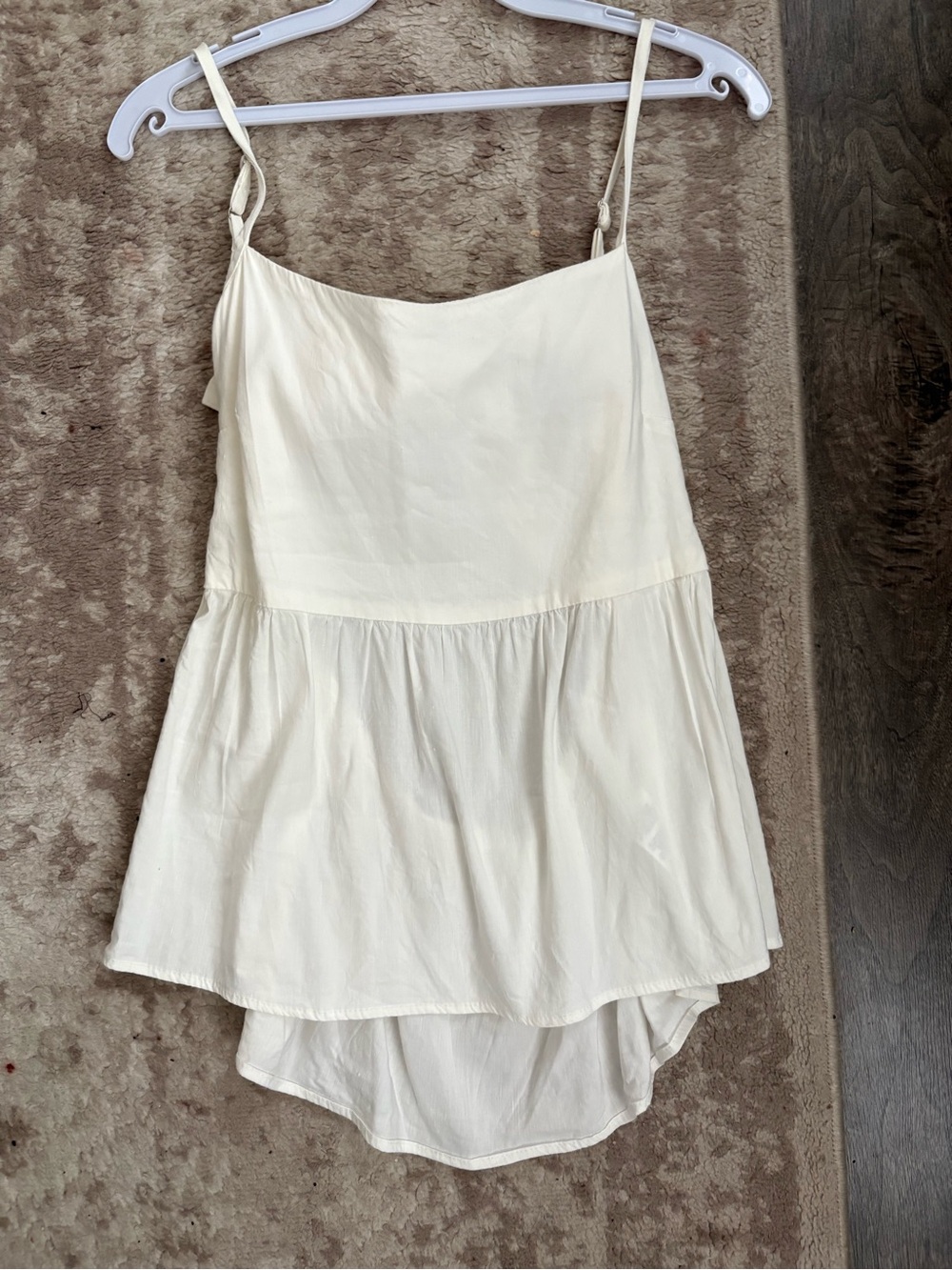 Fifteen Twenty Cream Spaghetti Strap Tiered Cami